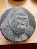 Slate coaster featuring a Gorilla